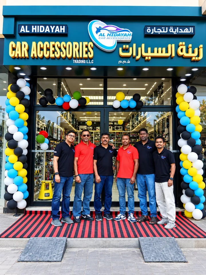 Al Hidayah Car Accessories grand opening with the team
