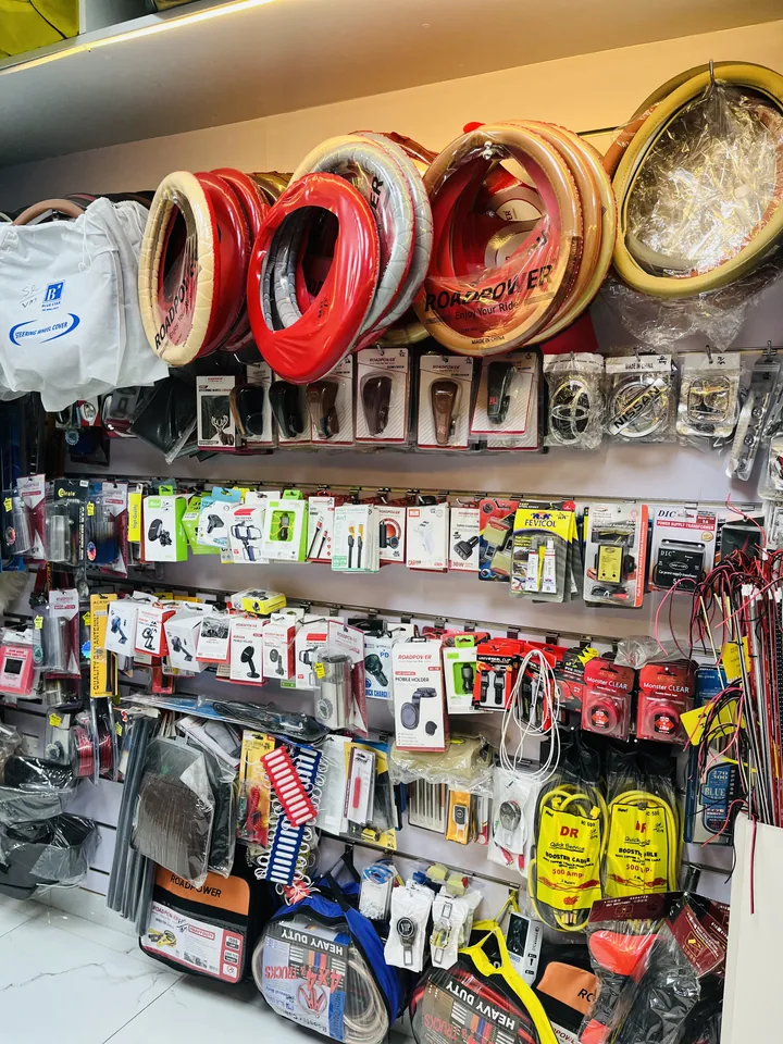 Steering wheel covers and car accessories wall